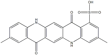 5,7,12,14-テトラヒドロ-3,9-ジメチル-7,14-ジオキソキノ[2,3-b]アクリジン-1-スルホン酸 化学構造式