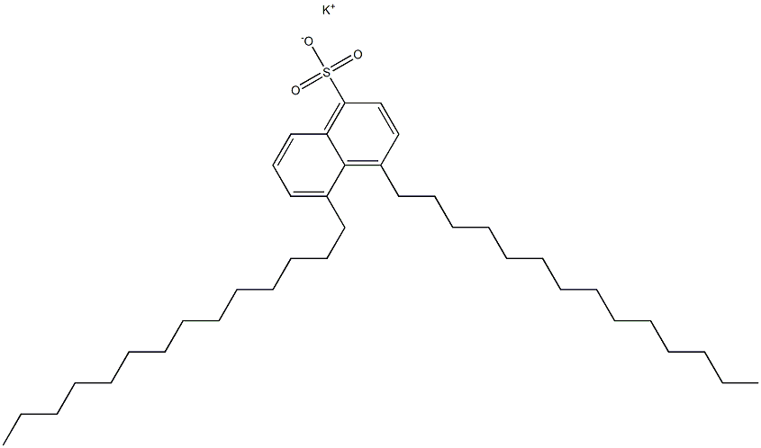 4,5-Ditetradecyl-1-naphthalenesulfonic acid potassium salt,,结构式