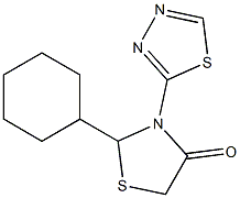 2-Cyclohexyl-3-(1,3,4-thiadiazol-2-yl)thiazolidin-4-one,,结构式