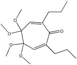 4,4,5,5-テトラメトキシ-2,7-ジプロピルシクロヘプタ-2,6-ジエン-1-オン 化学構造式