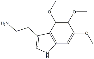 3-(2-アミノエチル)-4,5,6-トリメトキシ-1H-インドール 化学構造式