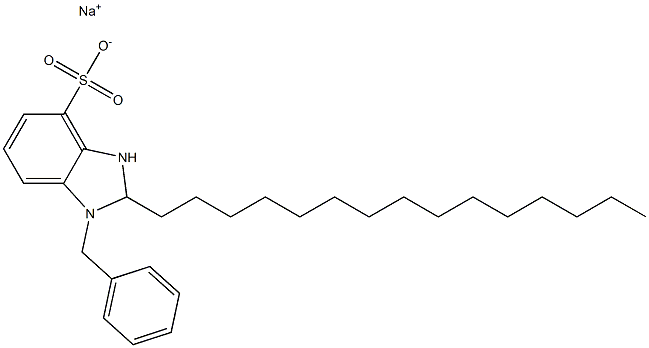 1-Benzyl-2,3-dihydro-2-pentadecyl-1H-benzimidazole-4-sulfonic acid sodium salt Structure