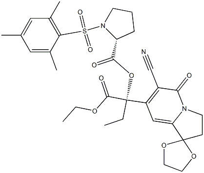 6-Cyano-7-[(S)-1-ethoxycarbonyl-1-[[(2R)-1-[(2,4,6-trimethylphenyl)sulfonyl]-2-pyrrolidinyl]carbonyloxy]propyl]-2,3-dihydrospiro[indolizine-1,2'-[1,3]dioxolan]-5-one