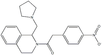 1,2,3,4-Tetrahydro-2-[(4-nitrophenyl)acetyl]-1-[(1-pyrrolidinyl)methyl]isoquinoline Structure