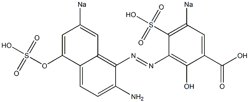 3-(2-Amino-5-hydroxy-7-sodiosulfo-1-naphtylazo)-2-hydroxy-5-sodiosulfobenzoic acid Structure