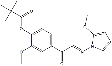 2-[3-メトキシ-4-(ピバロイルオキシ)フェニル]-1-(2-メトキシピロリジノ)エタノン 化学構造式
