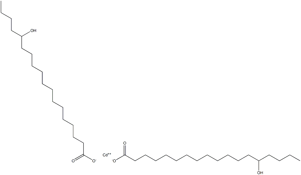 Bis(14-hydroxyoctadecanoic acid)cadmium salt Structure