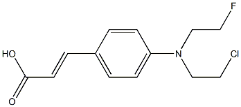 3-[p-[N-(2-クロロエチル)-N-(2-フルオロエチル)アミノ]フェニル]プロペン酸 化学構造式
