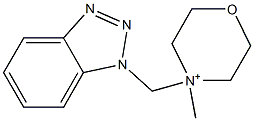 4-Methyl-4-(1H-benzotriazol-1-ylmethyl)morpholinium Struktur