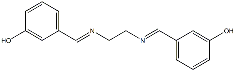 N,N'-ビス(3-ヒドロキシベンジリデン)-1,2-エタンジアミン 化学構造式