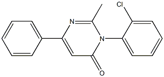 2-Methyl-3-(2-chlorophenyl)-6-phenylpyrimidin-4(3H)-one Struktur
