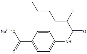 4-[(2-Fluorohexanoyl)amino]benzenecarboxylic acid sodium salt Structure