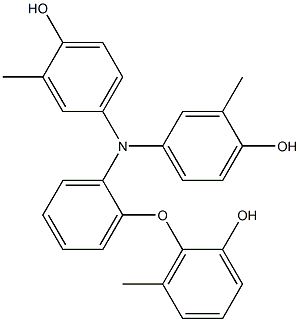 N,N-Bis(4-hydroxy-3-methylphenyl)-2-(2-hydroxy-6-methylphenoxy)benzenamine Struktur