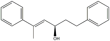 (2E,4R)-2,6-ジフェニル-2-ヘキセン-4-オール 化学構造式