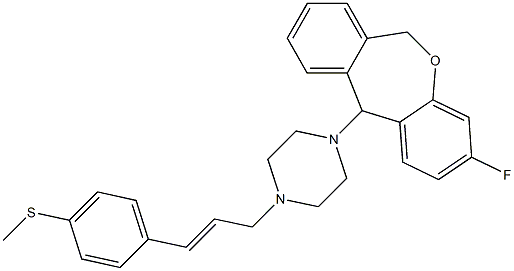 3-Fluoro-11-[4-[(E)-3-(4-(methylthio)phenyl)-2-propenyl]-1-piperazinyl]-6,11-dihydrodibenz[b,e]oxepin 结构式