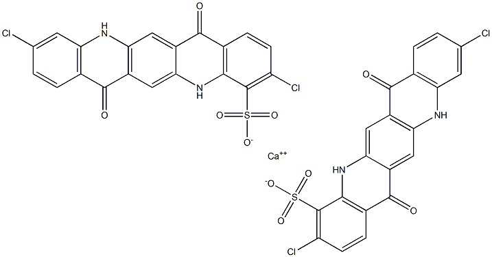 Bis[3,10-dichloro-5,7,12,14-tetrahydro-7,14-dioxoquino[2,3-b]acridine-4-sulfonic acid]calcium salt,,结构式