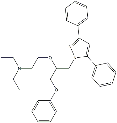 1-[3-Phenoxy-2-[2-(diethylamino)ethoxy]propyl]-3,5-diphenyl-1H-pyrazole,,结构式