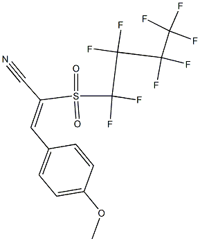 2-(ノナフルオロブチルスルホニル)-3-(4-メトキシフェニル)アクリロニトリル 化学構造式