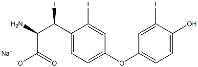 (2R,3S)-2-Amino-3-[4-(4-hydroxy-3-iodophenoxy)-2-iodophenyl]-3-iodopropanoic acid sodium salt Struktur