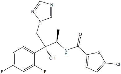 N-[(1R,2R)-2-(2,4-Difluorophenyl)-2-hydroxy-1-methyl-3-(1H-1,2,4-triazol-1-yl)propyl]5-chlorothiophene-2-carboxamide Struktur