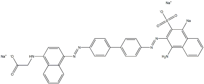 N-[4-[[4'-[(1-Amino-4-sodiosulfo-2-naphthalenyl)azo]-1,1'-biphenyl-4-yl]azo]-1-naphthalenyl]glycine sodium salt Struktur