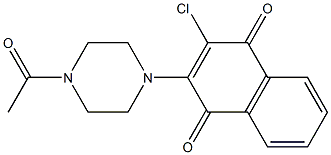 3-クロロ-2-[4-アセチルピペラジノ]-1,4-ナフトキノン 化学構造式