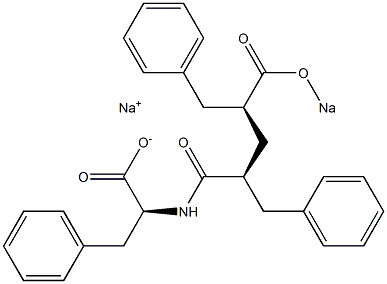 N-[(2S,4S)-2,4-ジベンジル-4-ソジオオキシカルボニルブチリル]-L-フェニルアラニンナトリウム 化学構造式