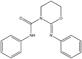 2-Phenylimino-3-(phenylaminocarbonyl)tetrahydro-2H-1,3-oxazine Struktur