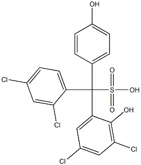(2,4-Dichlorophenyl)(3,5-dichloro-2-hydroxyphenyl)(4-hydroxyphenyl)methanesulfonic acid Structure