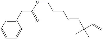 Phenylacetic acid 6,6-dimethyl-4,7-octadienyl ester Structure
