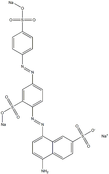5-Amino-8-[2-(sodiooxysulfonyl)-4-[p-(sodiooxysulfonyl)phenylazo]phenylazo]-2-naphthalenesulfonic acid sodium salt