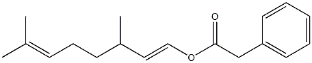 Phenylacetic acid 3,7-dimethyl-1,6-octadienyl ester Struktur