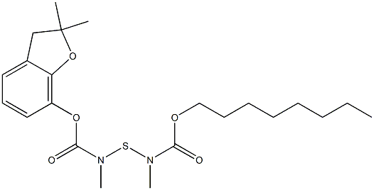 2,3-Dihydro-2,2-dimethyl-7-[N-(N-methyl-N-octyloxycarbonylaminothio)-N-methylcarbamoyloxy]benzofuran Struktur