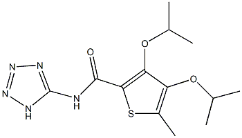 3,4-Bis(isopropyloxy)-5-methyl-N-(1H-tetrazol-5-yl)thiophene-2-carboxamide Structure