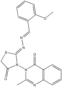 2-Methoxybenzaldehyde [3-[(3,4-dihydro-2-methyl-4-oxoquinazolin)-3-yl]-4-oxothiazolidin-2-ylidene]hydrazone,,结构式