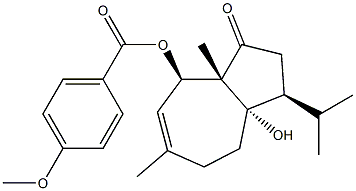 p-Anisic acid (3S,3aS,8R,8aS)-3a-hydroxy-3-isopropyl-6,8a-dimethyl-1-oxo-1,2,3,3a,4,5,8,8a-octahydroazulen-8-yl ester,,结构式