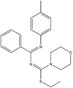 4-Morpholino-4-ethylthio-1-(4-methylphenyl)-2-phenyl-1,3-diaza-1,3-butadiene,,结构式