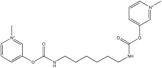 3,3'-[1,6-ヘキサンジイルビス(イミノカルボニルオキシ)]ビス[1-メチルピリジニウム] 化学構造式