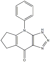 4-フェニル-3,5,6,7-テトラヒドロシクロペンタ[b]-1,2,3-トリアゾロ[4,5-e]ピリジン-8(4H)-オン 化学構造式
