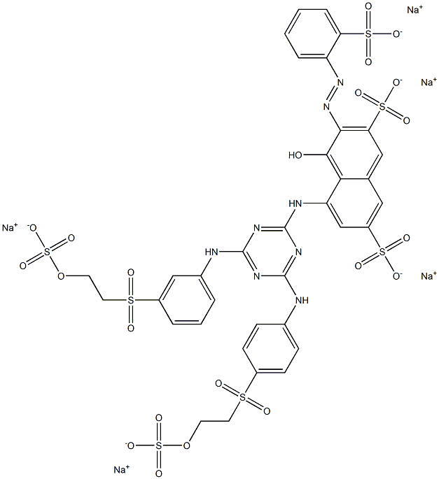 4-Hydroxy-5-[4-[3-[2-(sulfooxy)ethylsulfonyl]anilino]-6-[4-[2-(sulfooxy)ethylsulfonyl]anilino]-1,3,5-triazin-2-ylamino]-3-(2-sulfophenylazo)-2,7-naphthalenedisulfonic acid pentasodium salt|