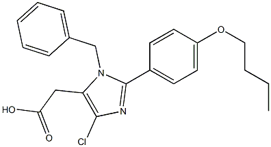 2-(4-Butyloxyphenyl)-1-benzyl-4-chloro-1H-imidazole-5-acetic acid,,结构式