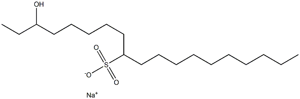 3-ヒドロキシノナデカン-9-スルホン酸ナトリウム 化学構造式