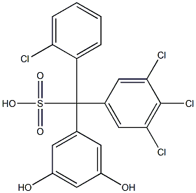(2-Chlorophenyl)(3,4,5-trichlorophenyl)(3,5-dihydroxyphenyl)methanesulfonic acid Structure