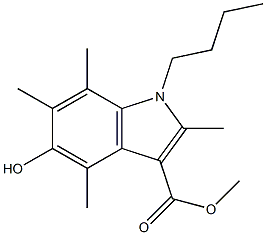 1-Butyl-5-hydroxy-2,4,6,7-tetramethyl-1H-indole-3-carboxylic acid methyl ester Struktur
