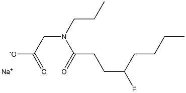 N-(4-Fluorooctanoyl)-N-propylglycine sodium salt Struktur