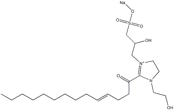 1-(2-Hydroxyethyl)-3-[2-hydroxy-3-(sodiooxysulfonyl)propyl]-2-(4-tetradecenoyl)-2-imidazoline-3-ium Structure