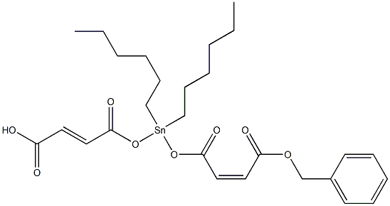 3,3'-[ジヘキシルスタンナンジイルビス(オキシカルボニル)]ビス[(Z)-アクリル酸ベンジル] 化学構造式