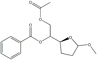 (5S)-5-(2-Acetoxy-1-benzoyloxyethyl)-2-methoxyoxolane,,结构式