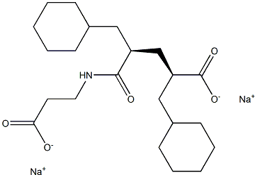 (2S,4S)-2,4-Bis(cyclohexylmethyl)-5-oxo-6-azanonanedioic acid disodium salt Struktur