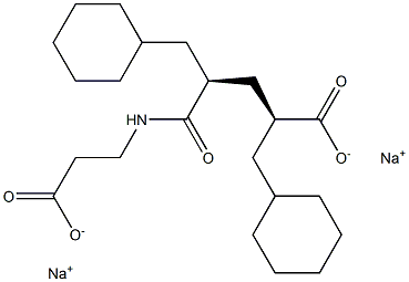 (2S,4S)-2,4-Bis(cyclohexylmethyl)-5-oxo-6-azanonanedioic acid disodium salt Structure